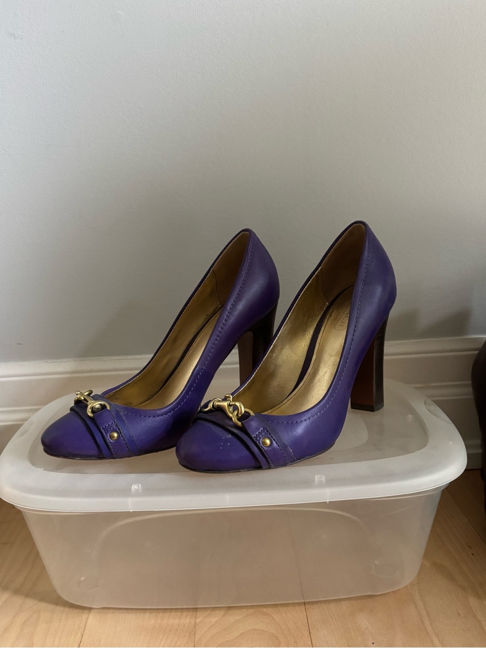 Coach purple Chain-Accent Pumps